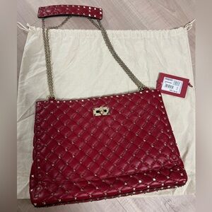 *NWOT* Valentino Garavani Calfskin Quilted Rockstud Tote